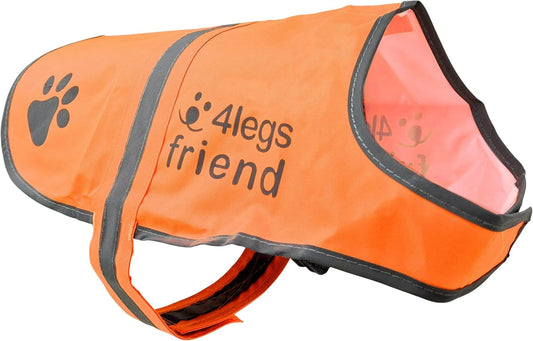 Hi-Visibility Reflective Dog Vest - Waterproof Blaze Orange for Ultimate Safety on Walks and Outdoor Adventures