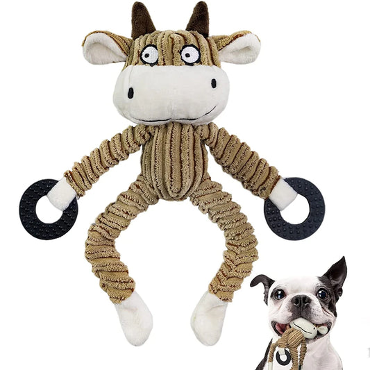 Plush Squeaky Puppy Chew Toys - Interactive Teething Toys for Small Dogs and Cute Monkeys